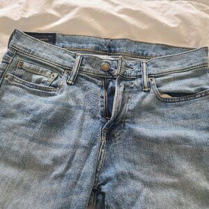 Men's pants.  Narrowed to the bottom.  Height 170.  Blue light.  Size 29/30.